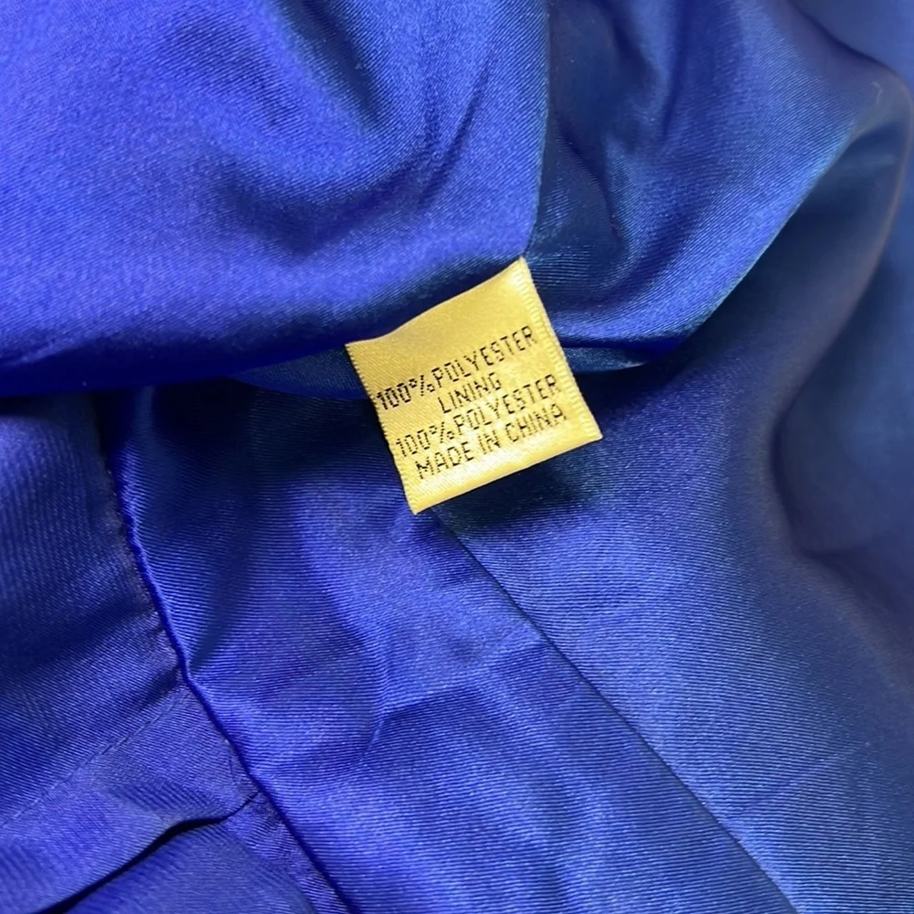 Caché Cobalt Blue One Shoulder Draped Dress
